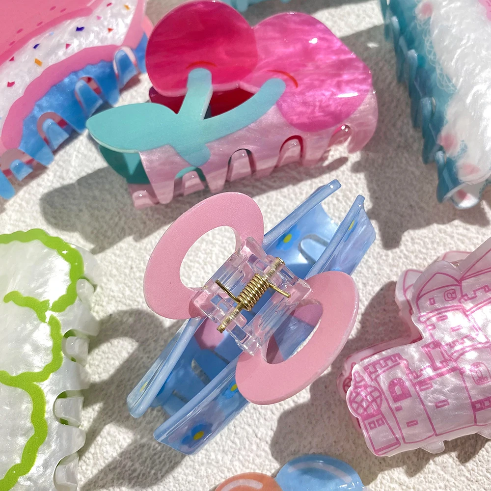 AENSOA летние разноцветные женские аксессуары для волос, индивидуальный двусторонний дизайн с принтом, акриловый зажим для когтей
AENSOA летние разноцветные женские аксессуары для волос, индивидуальный двусторонний дизайн с принтом, акриловый зажим для когтей