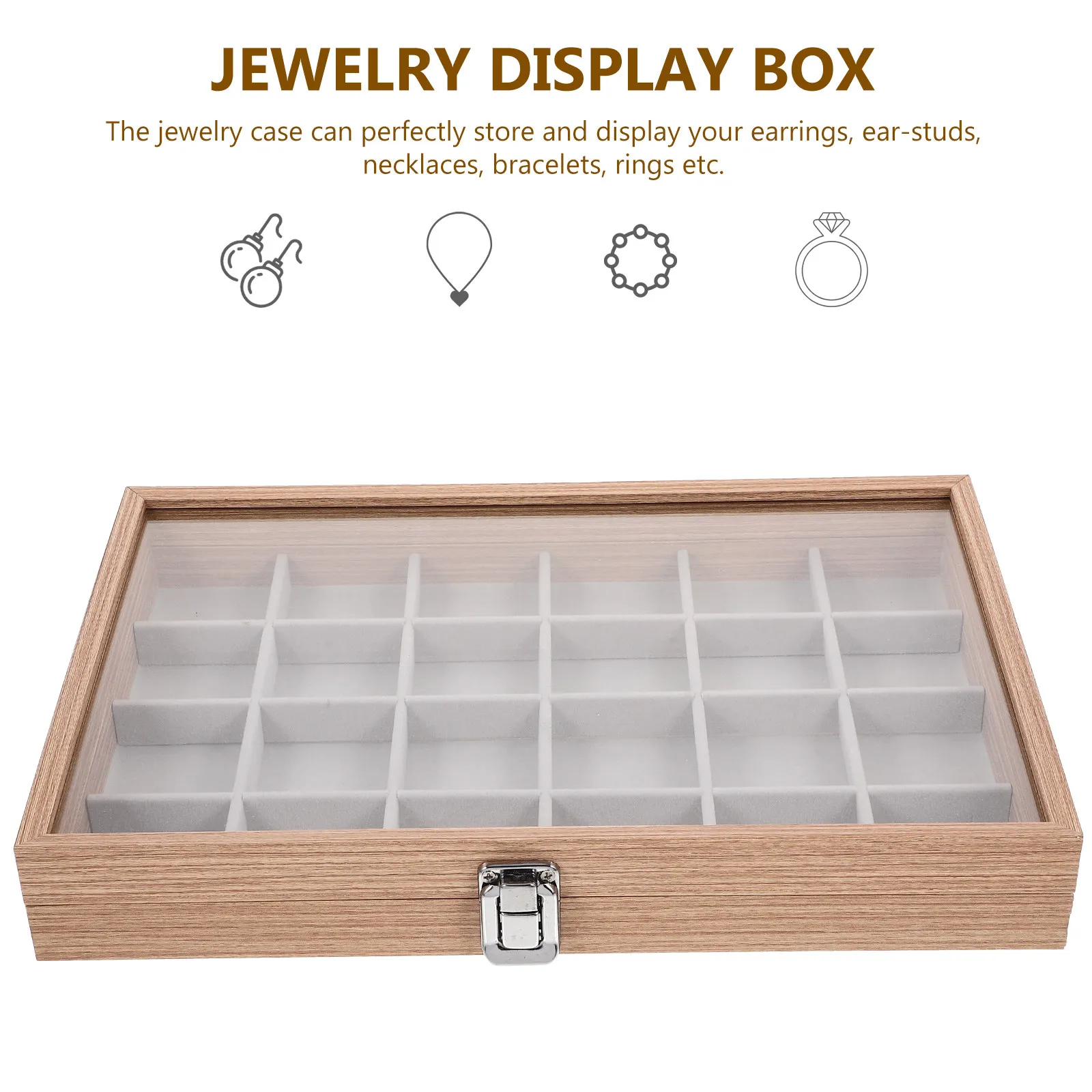 Jewelry Storage Box Organizer With Clear Glass Lid For Earrings Necklaces Rings Jewelry Display Case Desktop Dustproof
Jewelry Storage Box Organizer With Clear Glass Lid For Earrings Necklaces Rings Jewelry Display Case Desktop Dustproof