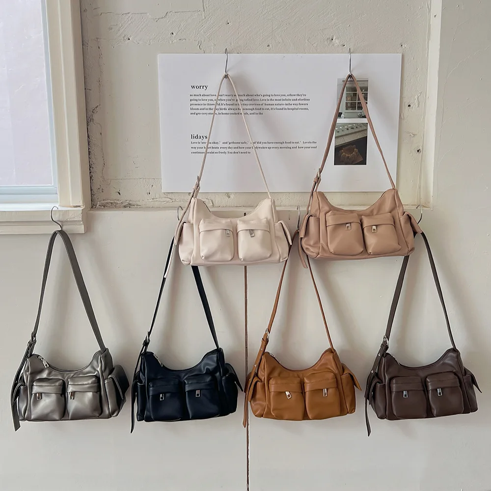 Vintage Large Capacity Underarm Shoulder Tote Bag Commuter Motorcycle Women Soft Handle Zipper Closure Multiple Pockets
Vintage Large Capacity Underarm Shoulder Tote Bag Commuter Motorcycle Women Soft Handle Zipper Closure Multiple Pockets