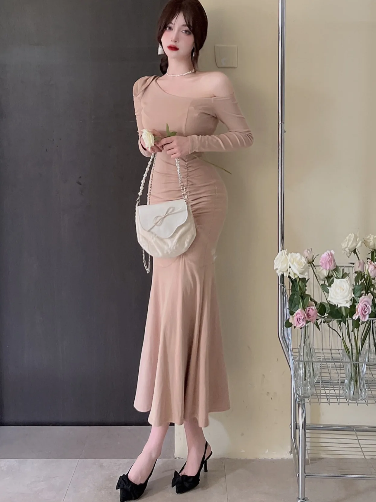 Hebe Fi Tail Gown Ele Pleated Bodycon Long Dr Slimming Bla Asymmetrical oulder Long Sve Women's Dr
Hebe Fi Tail Gown Ele Pleated Bodycon Long Dr Slimming Bla Asymmetrical oulder Long Sve Women's Dr