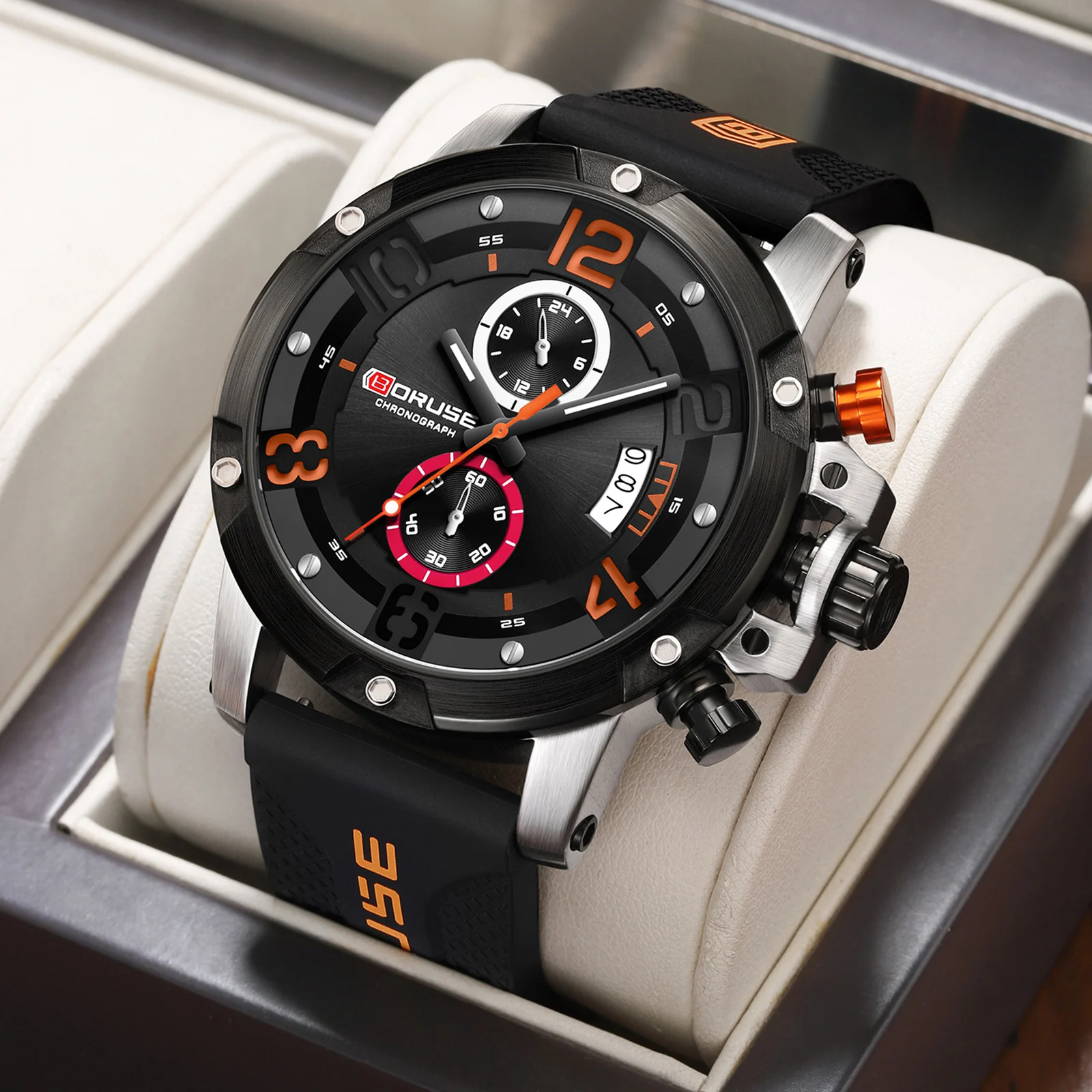 BORUSE Высококачественные водонепроницаемые кожаные часы, простая мода, деловая модель, мужские светящиеся кварцевые часы
BORUSE Высококачественные водонепроницаемые кожаные часы, простая мода, деловая модель, мужские светящиеся кварцевые часы