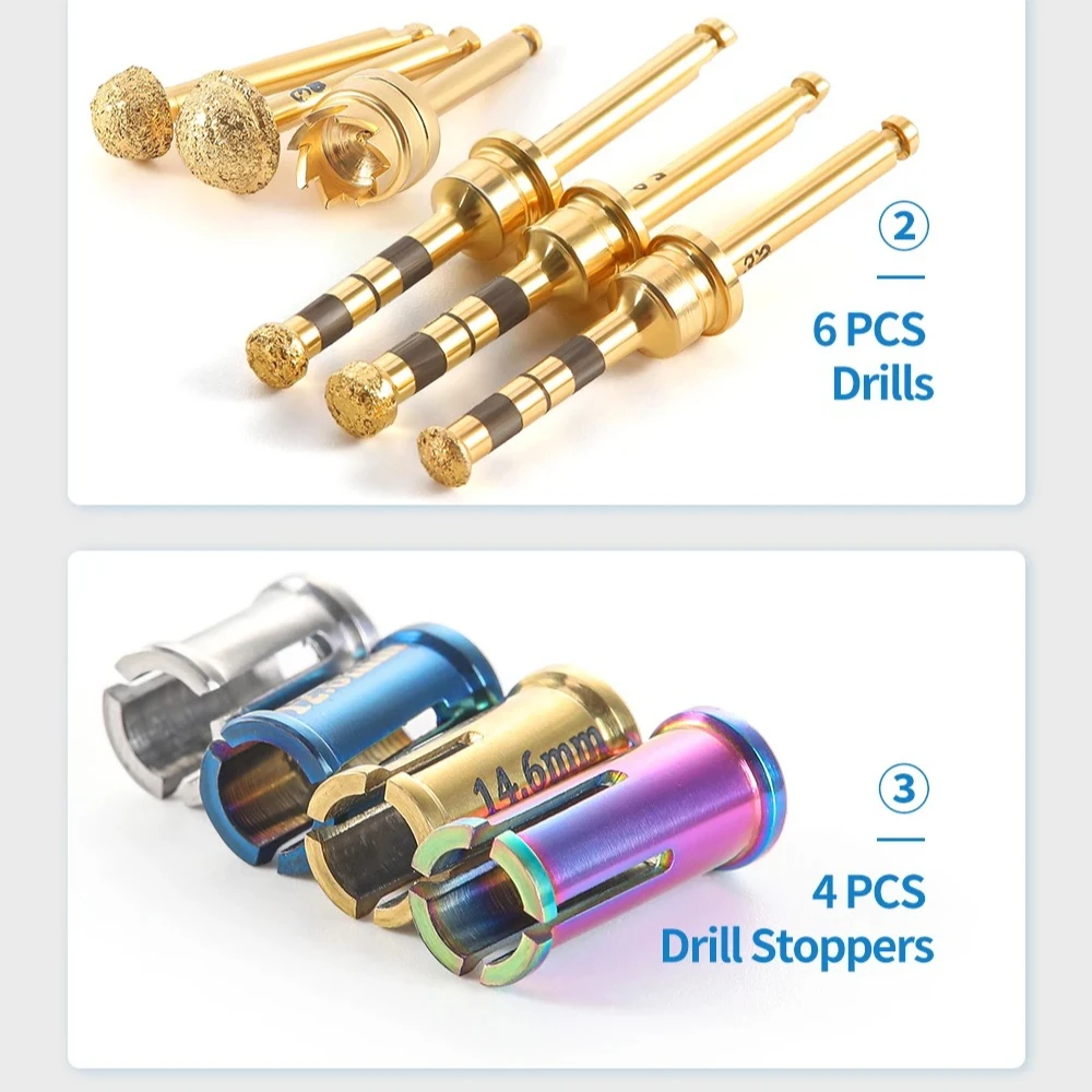 Dental Maxillary Sinus Internal Lift Kit (Diaphragm Kit) Osteotomes, Curettes, Depth Gauge & Stoppers for Dental Implant Surgery
Dental Maxillary Sinus Internal Lift Kit (Diaphragm Kit) Osteotomes, Curettes, Depth Gauge & Stoppers for Dental Implant Surgery