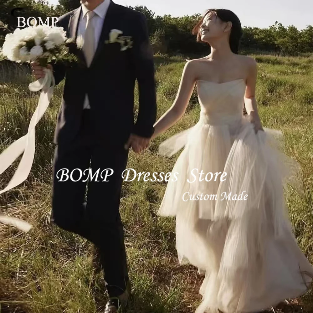 BOMP Sweetheart Layered Tiered Tulle Wedding Dresses Photoshoot Korea Sleelvess Bride Gowns Corset Back Princess Plus Size
BOMP Sweetheart Layered Tiered Tulle Wedding Dresses Photoshoot Korea Sleelvess Bride Gowns Corset Back Princess Plus Size