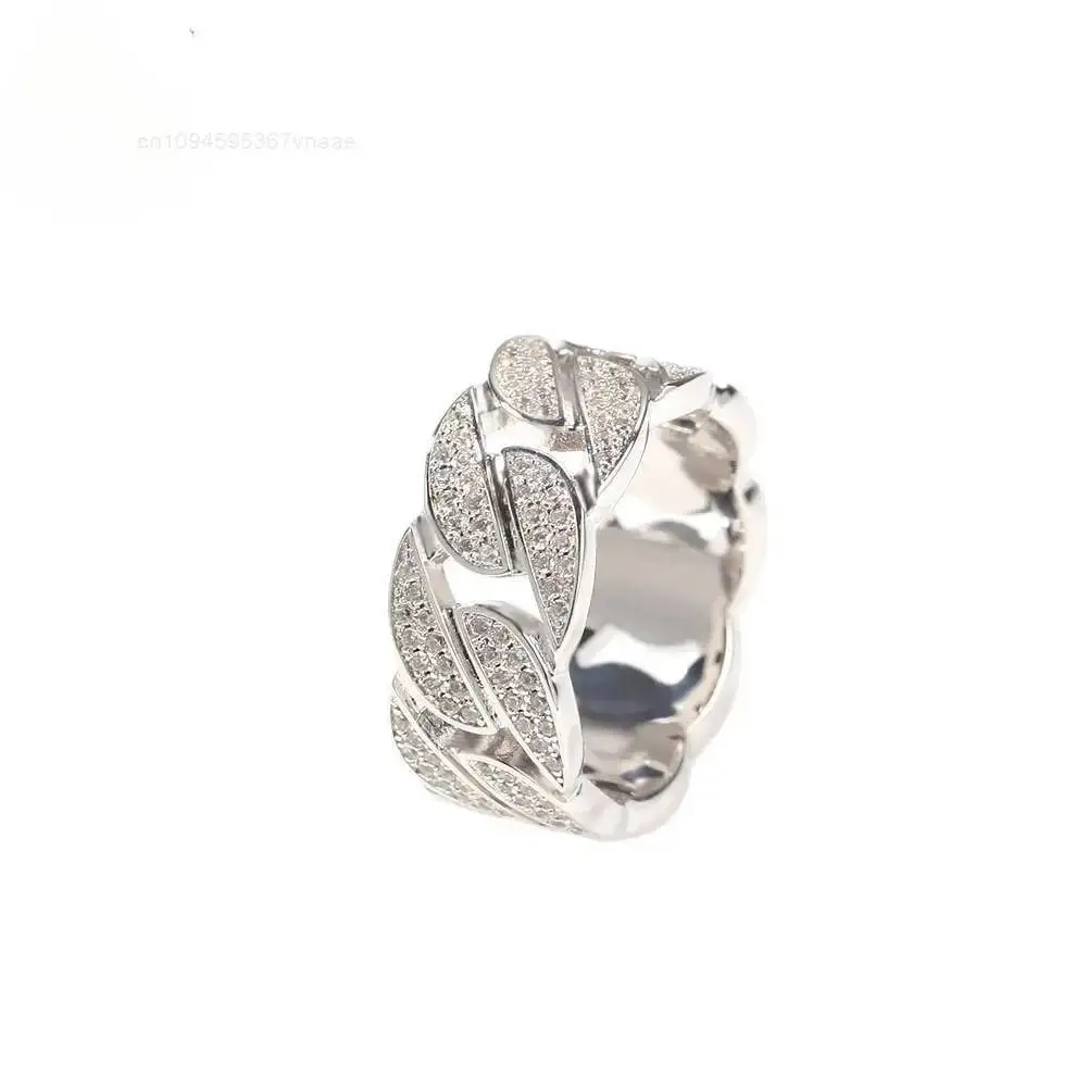 Hip-hop 925 Silver Moissanite Cuban Chain Ring Three-row Full Moissanite Cuban Personalized Ring
Hip-hop 925 Silver Moissanite Cuban Chain Ring Three-row Full Moissanite Cuban Personalized Ring