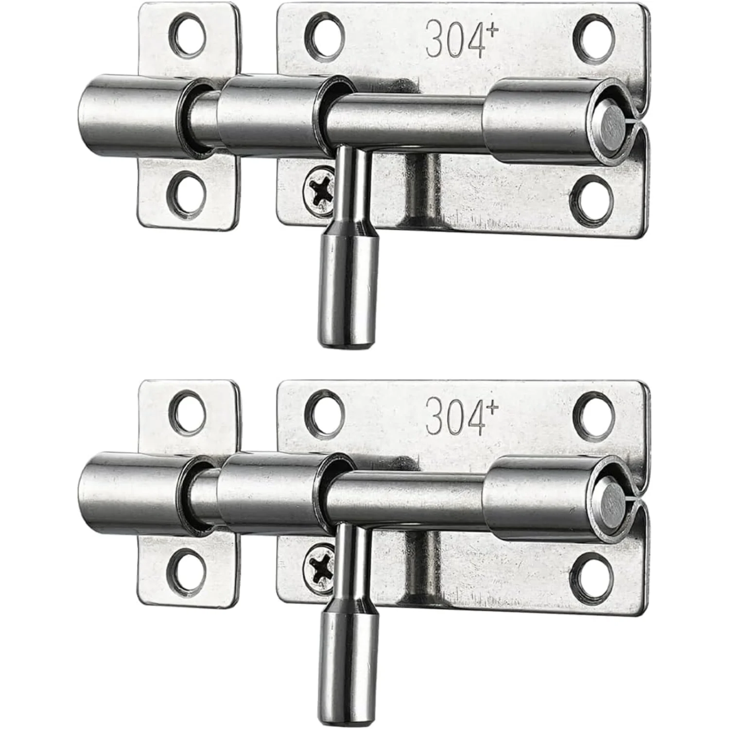 Barrel Bolt Door Latch, 304 Stainless Steel Thickened 1.4mm, Inch Silver, 2 Pack HBB100-P2
Barrel Bolt Door Latch, 304 Stainless Steel Thickened 1.4mm, Inch Silver, 2 Pack HBB100-P2
