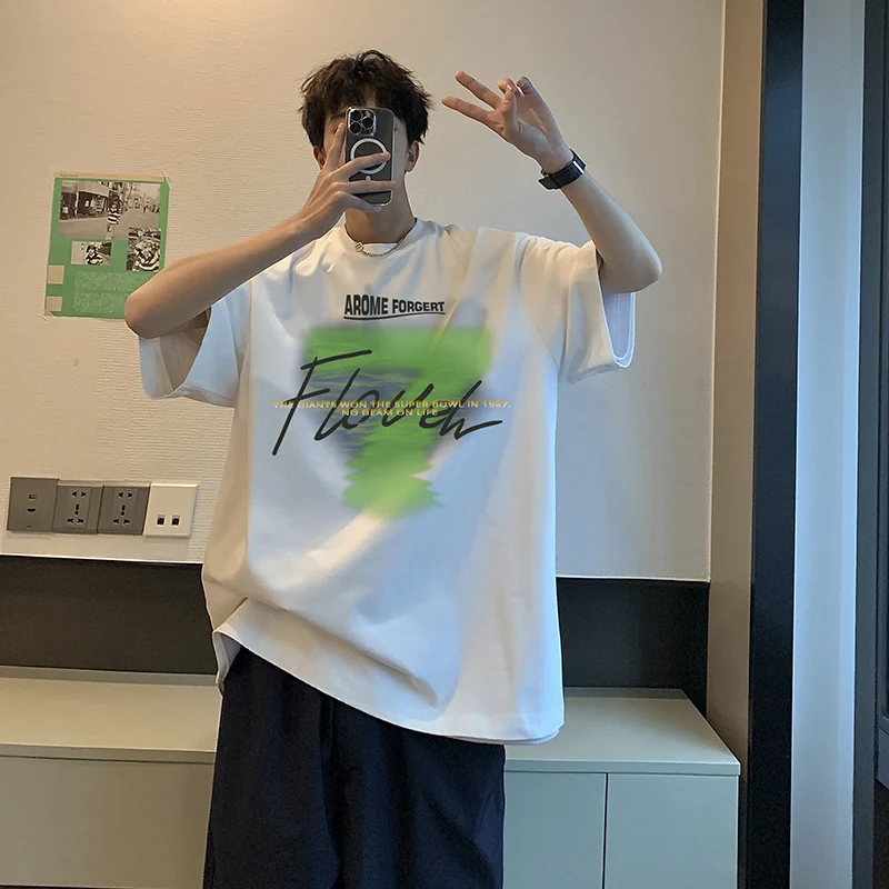 Молодежная хлопковая футболка мужская, модная, брендовая, плотная (400 г), с коротким рукавом, больших размеров, с маленьким воротником, рукав 3/4
Молодежная хлопковая футболка мужская, модная, брендовая, плотная (400 г), с коротким рукавом, больших размеров, с маленьким воротником, рукав 3/4