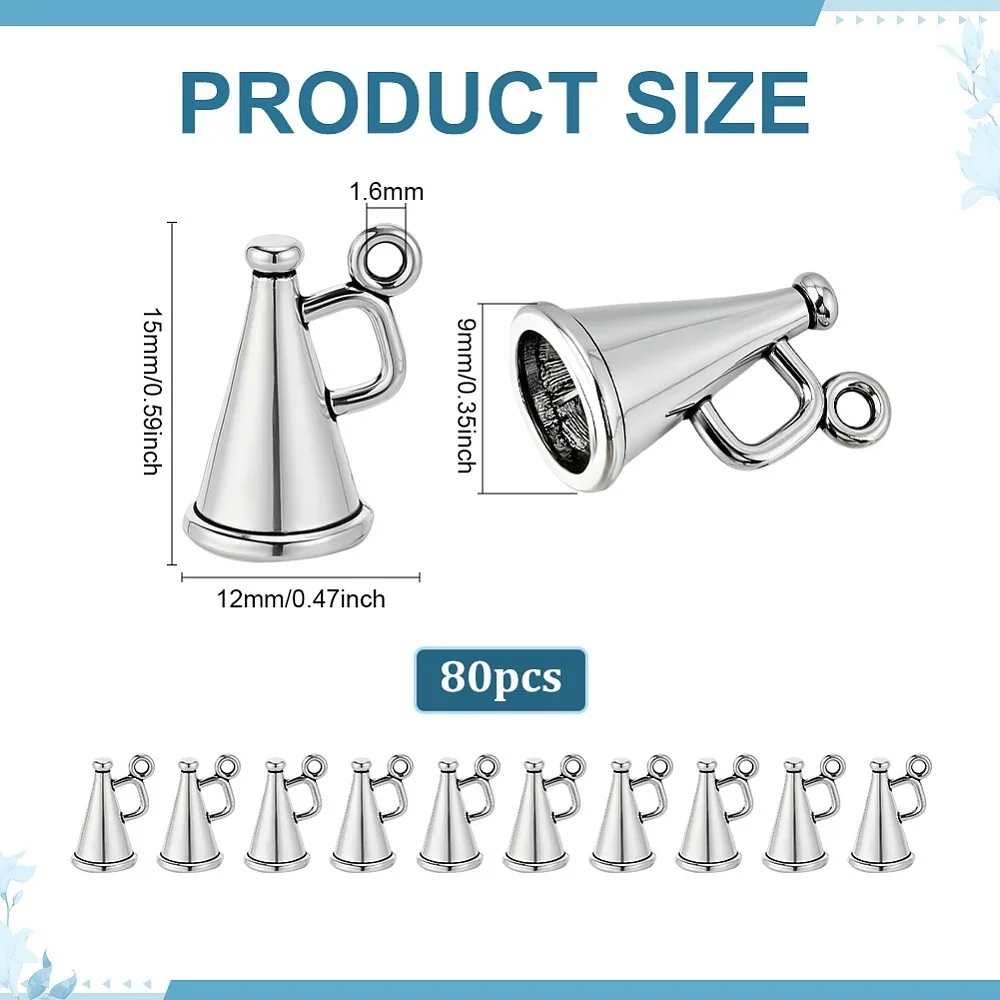 80Pcs Style Alloy Pendants Trumpet Charms Silver 15x12x9mm Hole: 1.6mm
80Pcs Style Alloy Pendants Trumpet Charms Silver 15x12x9mm Hole: 1.6mm