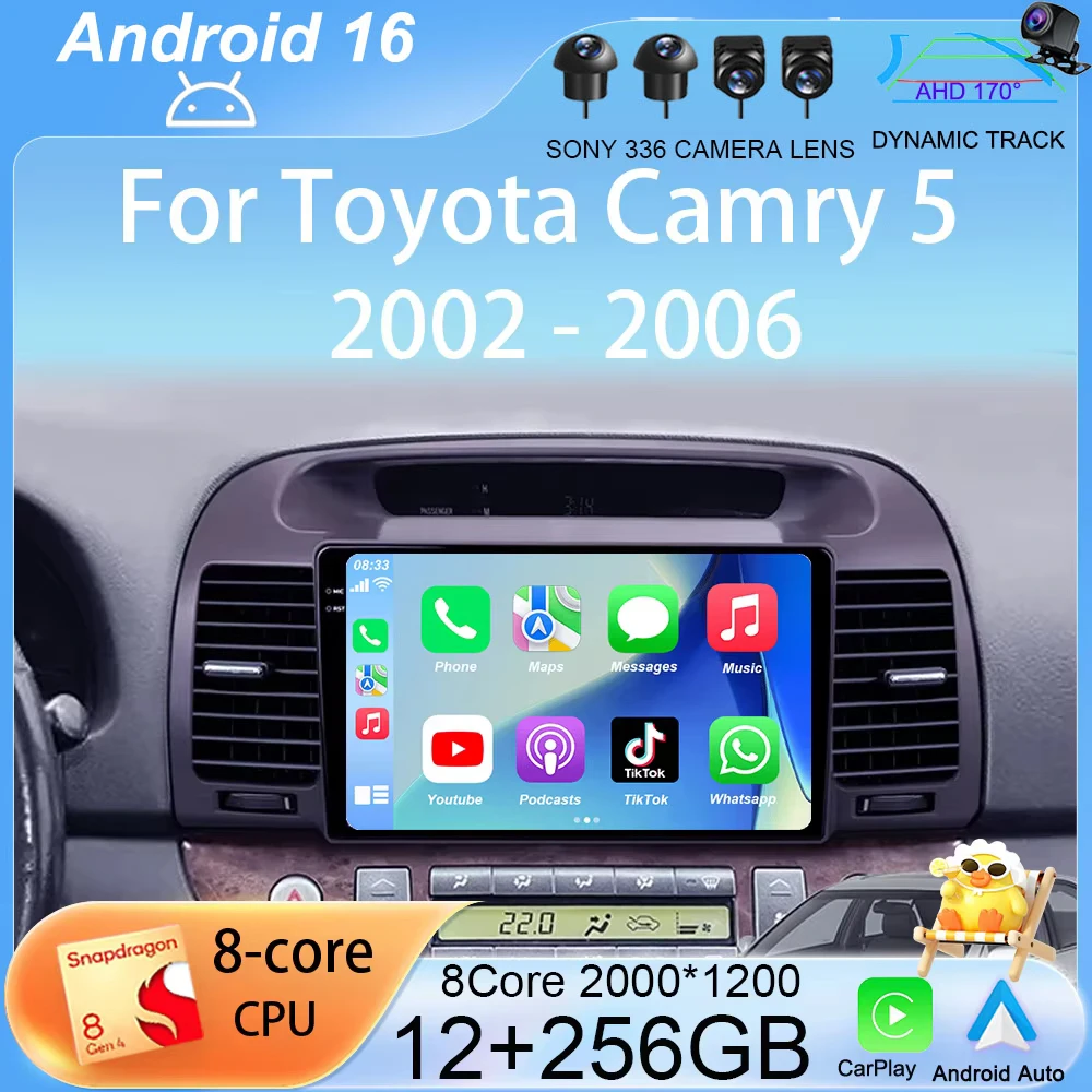 Автомагнитола Android 16 Carplay для Toyota Camry 5 2002-2006, мультимедийный видеоплеер, GPS-навигация, 2 Din DVD-стереосистема
Автомагнитола Android 16 Carplay для Toyota Camry 5 2002-2006, мультимедийный видеоплеер, GPS-навигация, 2 Din DVD-стереосистема
