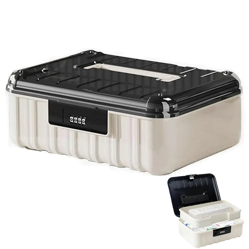 Lockable Storage Box with 4-Digit Code, Double Layer Security Container, 9L Organizer Bin for Home, Office, Nursery & Dorm(B
Lockable Storage Box with 4-Digit Code, Double Layer Security Container, 9L Organizer Bin for Home, Office, Nursery & Dorm(B