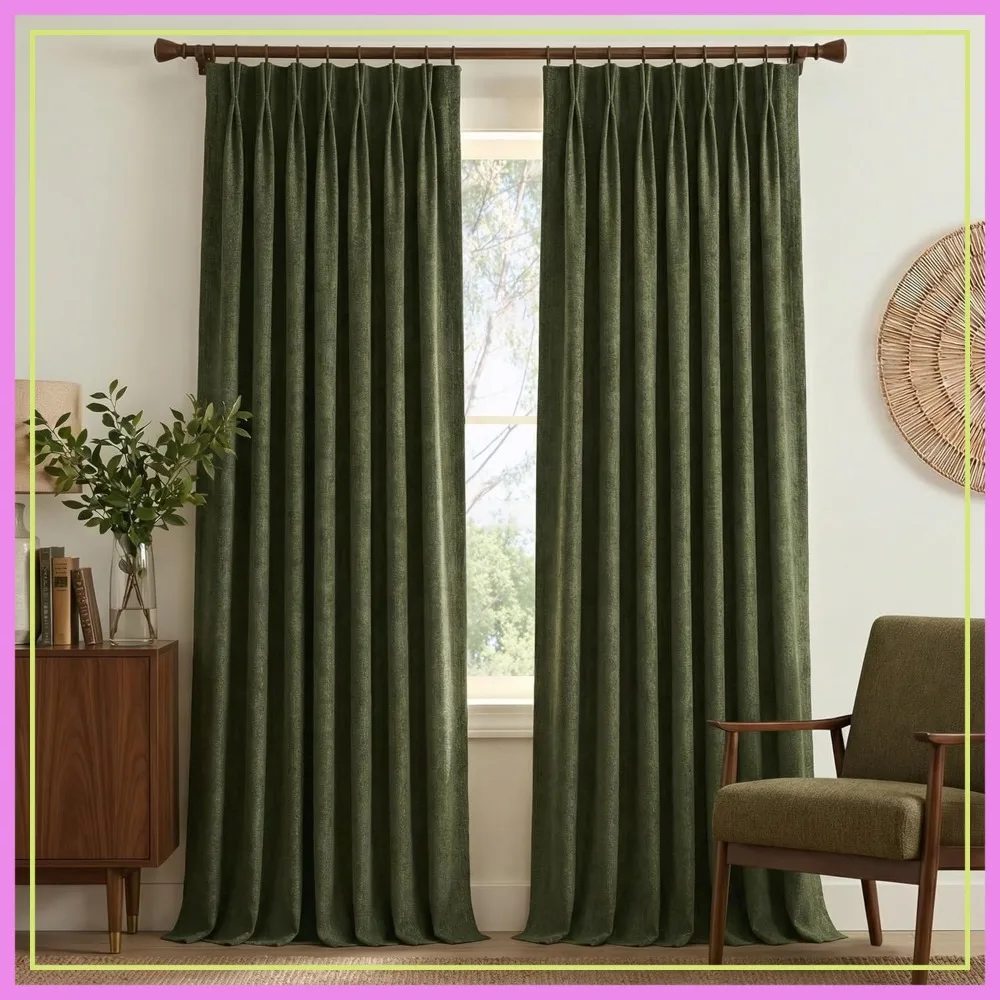 Extra Long Pinch Pleated Linen Curtains with Hooks 9 ft - Blackout Floor to Ceiling Room Divider Drapes, W40 x L108, 2 Panels
Extra Long Pinch Pleated Linen Curtains with Hooks 9 ft - Blackout Floor to Ceiling Room Divider Drapes, W40 x L108, 2 Panels