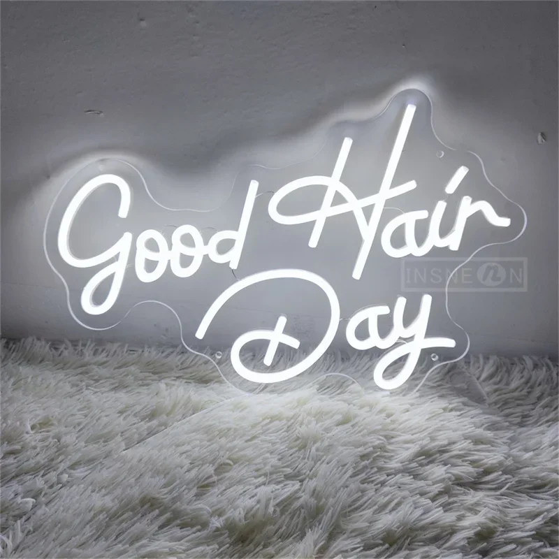 Неоновые вывески Good Hair Day, настенный акриловый материал, декор комнаты, неоновая вывеска для салона красоты, парикмахерской, домашние уникальные подарки
Неоновые вывески Good Hair Day, настенный акриловый материал, декор комнаты, неоновая вывеска для салона красоты, парикмахерской, домашние уникальные подарки