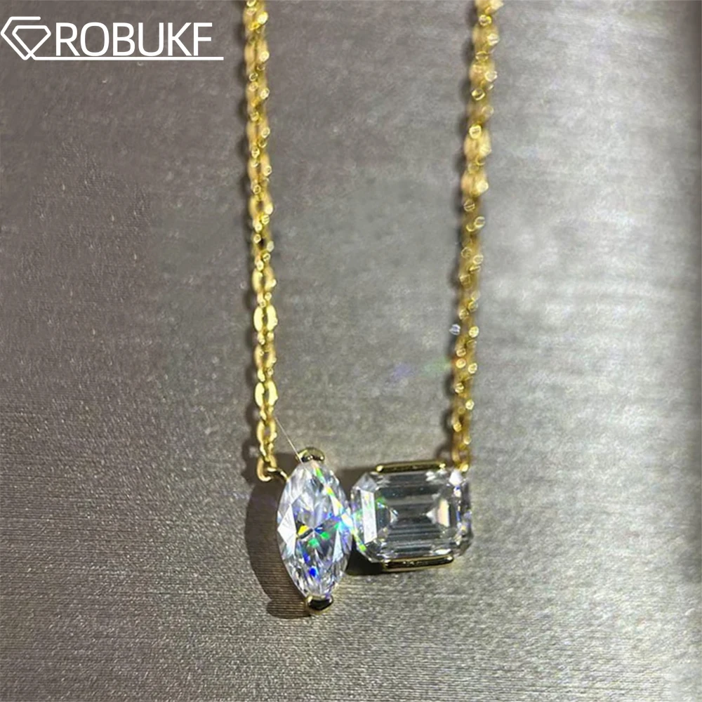 3cttw Emerald & Marquise Cut Diamond Moissanite Necklace for Women 100% 925 Sterling Silver Two Stone Pendant Bridal Jewelry GRA
3cttw Emerald & Marquise Cut Diamond Moissanite Necklace for Women 100% 925 Sterling Silver Two Stone Pendant Bridal Jewelry GRA