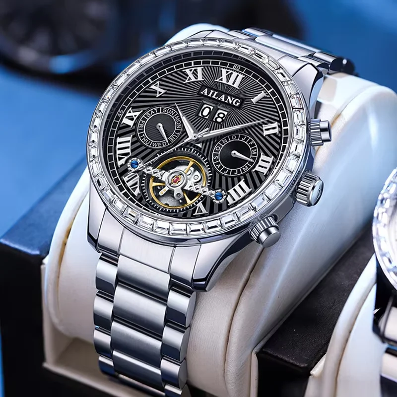 AILANG Steampunk Skeleton Men's Watch Ring Luxury Automatic Mechanical Watches Luminous waterproof Stainless Steel Strap Watch
AILANG Steampunk Skeleton Men's Watch Ring Luxury Automatic Mechanical Watches Luminous waterproof Stainless Steel Strap Watch