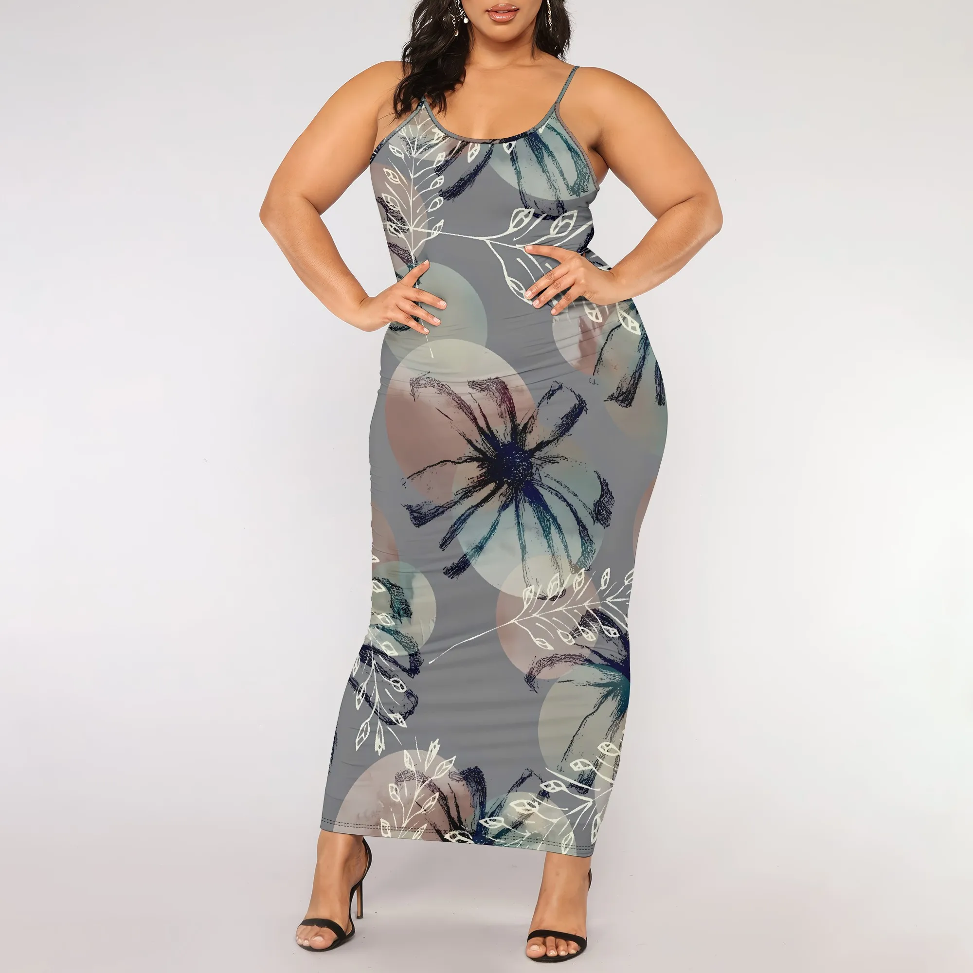 Plus Size Floral Print Bodycon Maxi Dress Sleeveless Spaghetti Strap Elegant Look
Plus Size Floral Print Bodycon Maxi Dress Sleeveless Spaghetti Strap Elegant Look