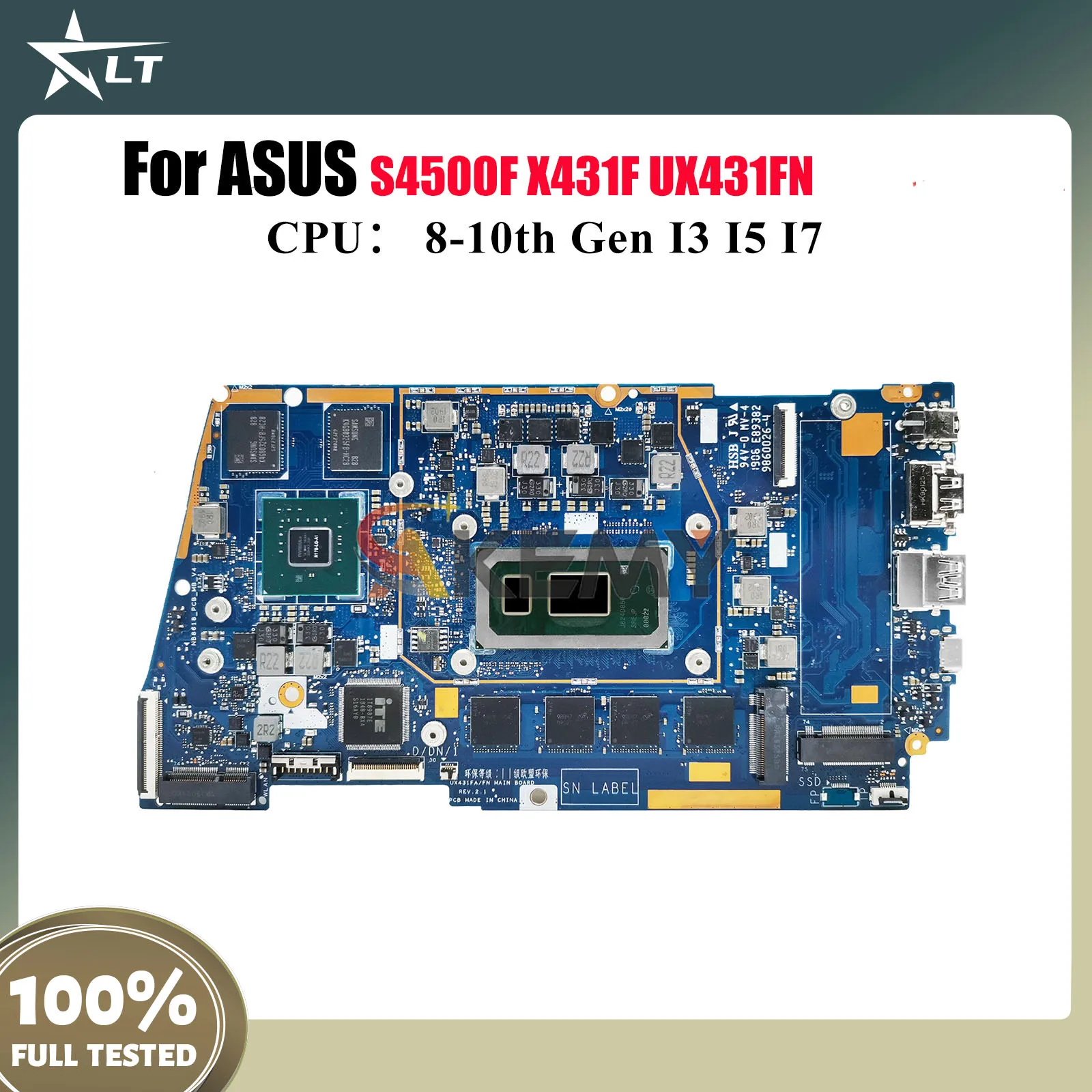 UX431FN Материнская плата для ноутбука ASUS ZenBook U4500F X431F S4500F UX431FN UX431F S431F Материнская плата с процессором I3 I5 I7 100% ОК 
UX431FN Материнская плата для ноутбука ASUS ZenBook U4500F X431F S4500F UX431FN UX431F S431F Материнская плата с процессором I3 I5 I7 100% ОК