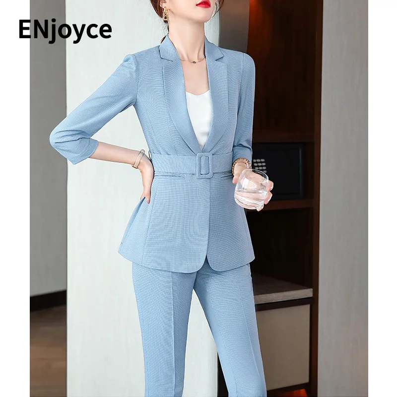 Spring Summer Women Professional Half Sleeve Suit Blazer with Belt and Pants Two Pieces Sets Formal Workwear Business Suits
Spring Summer Women Professional Half Sleeve Suit Blazer with Belt and Pants Two Pieces Sets Formal Workwear Business Suits