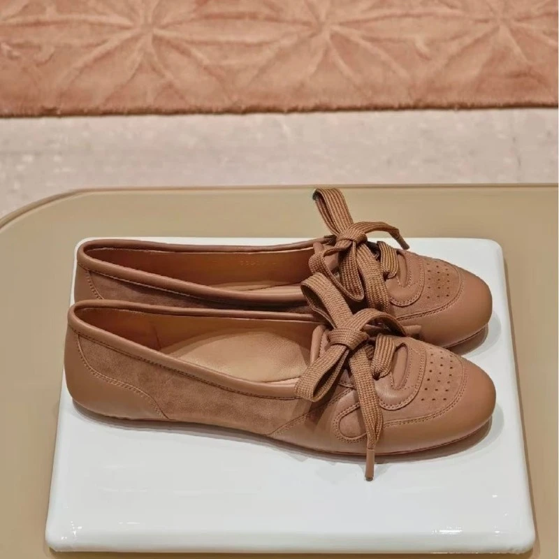 Sheepskin Version of Retro Bow Lace-up Ballet Shoes Women's Early Spring New Casual Sporty Style Thin-soled Pumps Flats
Sheepskin Version of Retro Bow Lace-up Ballet Shoes Women's Early Spring New Casual Sporty Style Thin-soled Pumps Flats