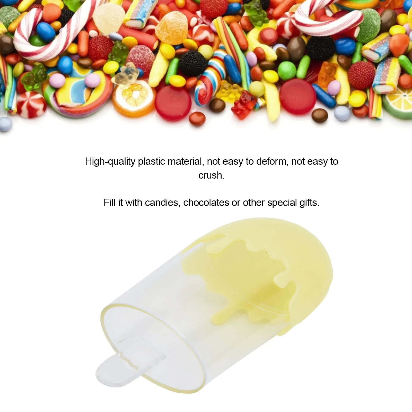 12Pcs Ice Cream Shape Plastic Candy Box Container Decorative Wedding Party Supplies for Sweets Treats Storage
12Pcs Ice Cream Shape Plastic Candy Box Container Decorative Wedding Party Supplies for Sweets Treats Storage
