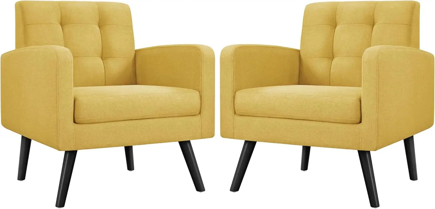 Mid-Century Accent Chairs, Modern Upholstered Living Room Chair,Cozy Armchair Button Tufted Back and Wood Legs for BedroomOffice
Mid-Century Accent Chairs, Modern Upholstered Living Room Chair,Cozy Armchair Button Tufted Back and Wood Legs for BedroomOffice