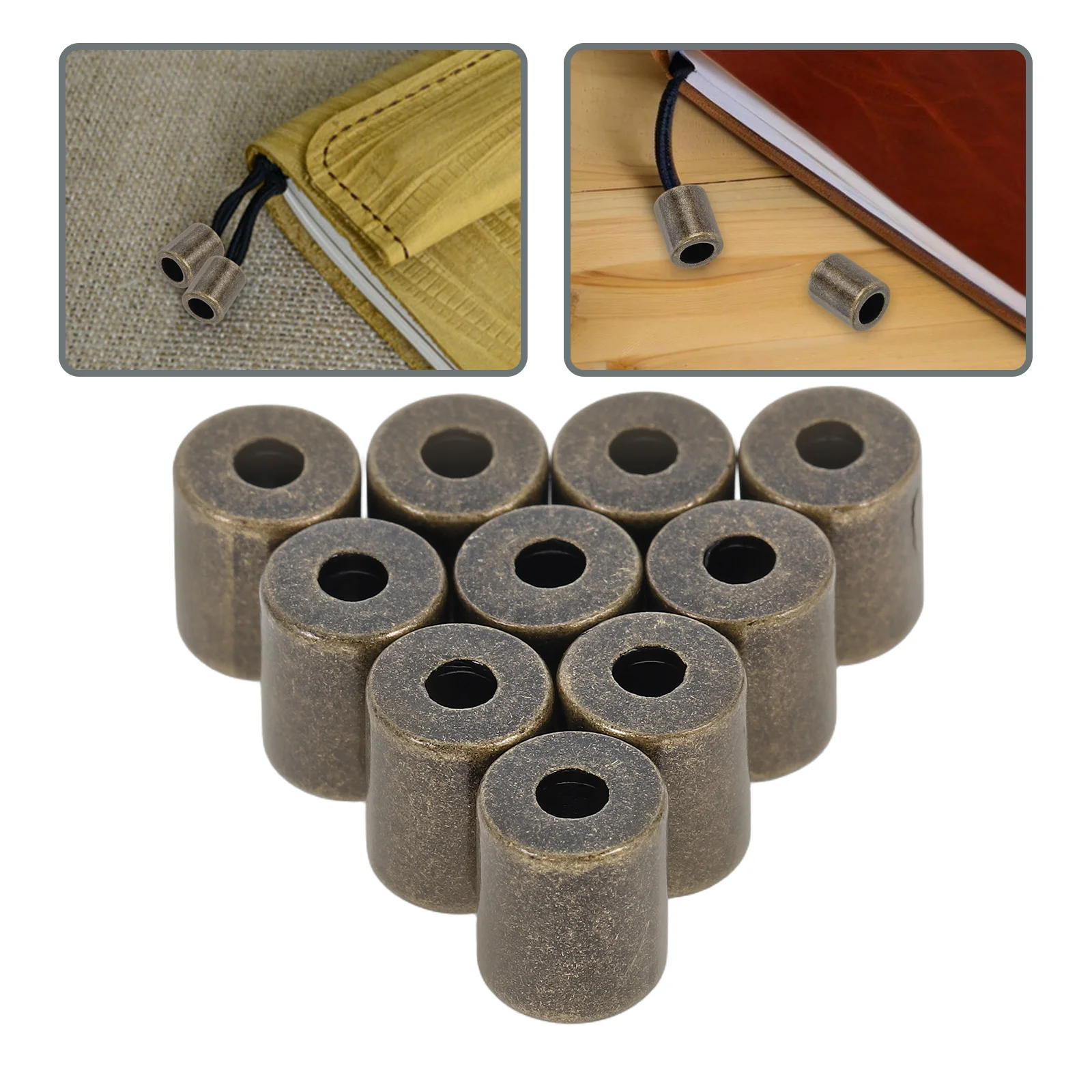 10Pcs Notebook Accessories Metal Cord Locks Durable Rope End String Tighteners for DIY Projects Lanyard Cord Buckles