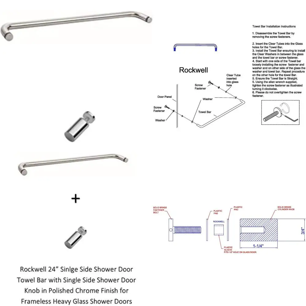 24-дюймовая жесткая односторонняя вешалка для полотенец для душа Mont с хромированной ручкой для безрамных душевых кабинет
24-дюймовая жесткая односторонняя вешалка для полотенец для душа Mont с хромированной ручкой для безрамных душевых кабинет