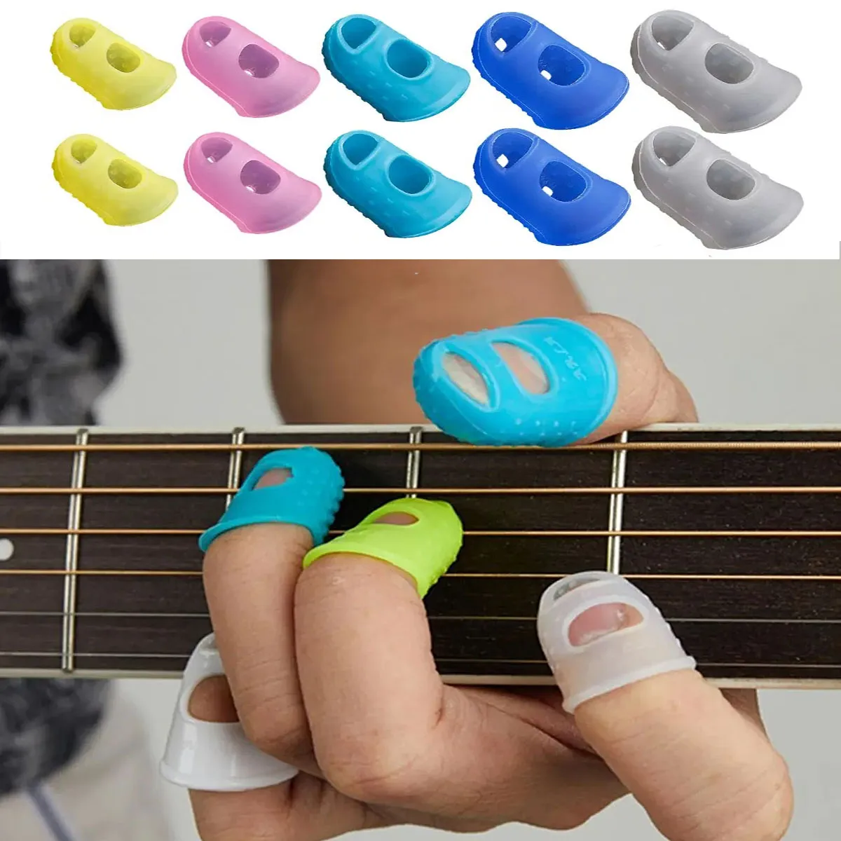 5/10/30PCS Colorful Silicone Guitar Fingertip Protection Nonslip Fingerstall For Beginner Playing Electric Guitar Bass Ukulele
5/10/30PCS Colorful Silicone Guitar Fingertip Protection Nonslip Fingerstall For Beginner Playing Electric Guitar Bass Ukulele