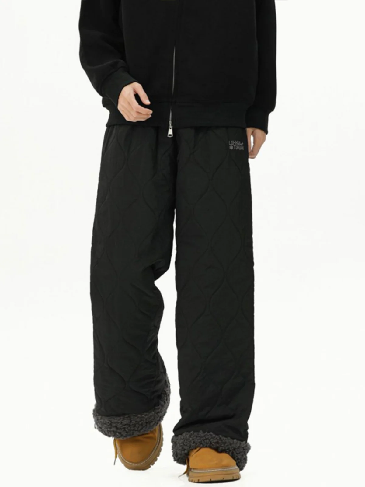 Men's Winter Thiened Fce Lined Wide Leg Cotton Pants Bla Diamond id Design Casual Straight Leg Trousers Outerwear
Men's Winter Thiened Fce Lined Wide Leg Cotton Pants Bla Diamond id Design Casual Straight Leg Trousers Outerwear