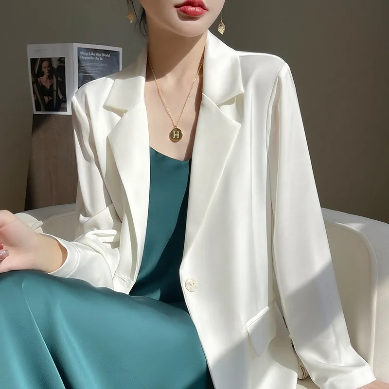 Elegant Women's Suit Jacket Lightweight Luxury Spring Summer Autumn Style Slimming Versatile High-End Triacetate Satin Office...
Elegant Women's Suit Jacket Lightweight Luxury Spring Summer Autumn Style Slimming Versatile High-End Triacetate Satin Office...