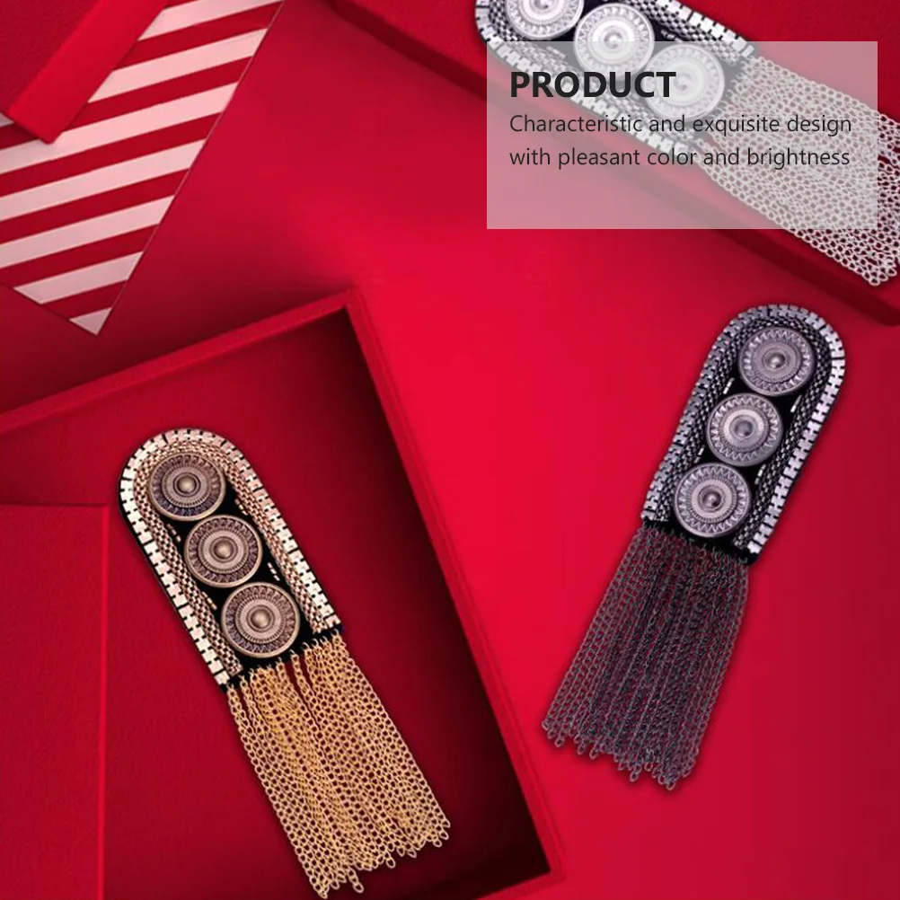 2pcs Metal Fringe Shoulder Epaulettes Safety Pin Suit Decoration Fashion Badge Costume Uniform Accessories Handicraft Sewing 
2pcs Metal Fringe Shoulder Epaulettes Safety Pin Suit Decoration Fashion Badge Costume Uniform Accessories Handicraft Sewing