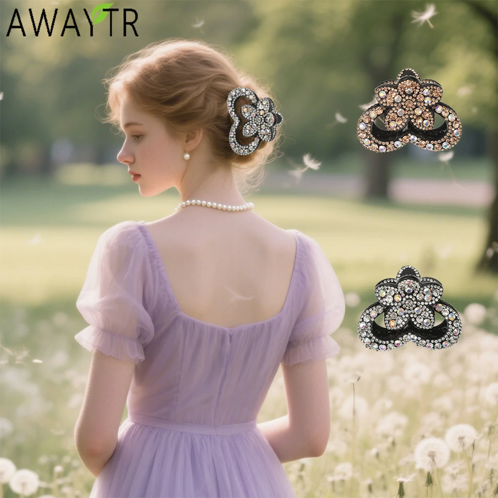 AWAYTR Floral Rhinestone Hair Claws Luxury Crystal Hair Clips Crab For Women Girl Gift Hair Accessories Valentine Headwear
AWAYTR Floral Rhinestone Hair Claws Luxury Crystal Hair Clips Crab For Women Girl Gift Hair Accessories Valentine Headwear