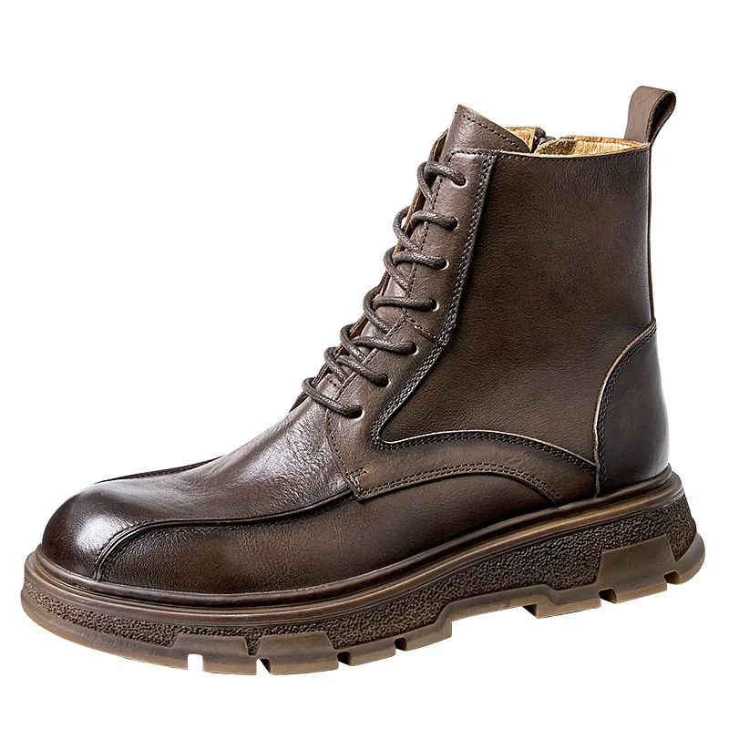 Mens Shoes Cowhide Thick-soled Boots Men Tide Short Boots Winter Motorcycle Boots Tooling Boots High-top Genuine Leather Boots
Mens Shoes Cowhide Thick-soled Boots Men Tide Short Boots Winter Motorcycle Boots Tooling Boots High-top Genuine Leather Boots