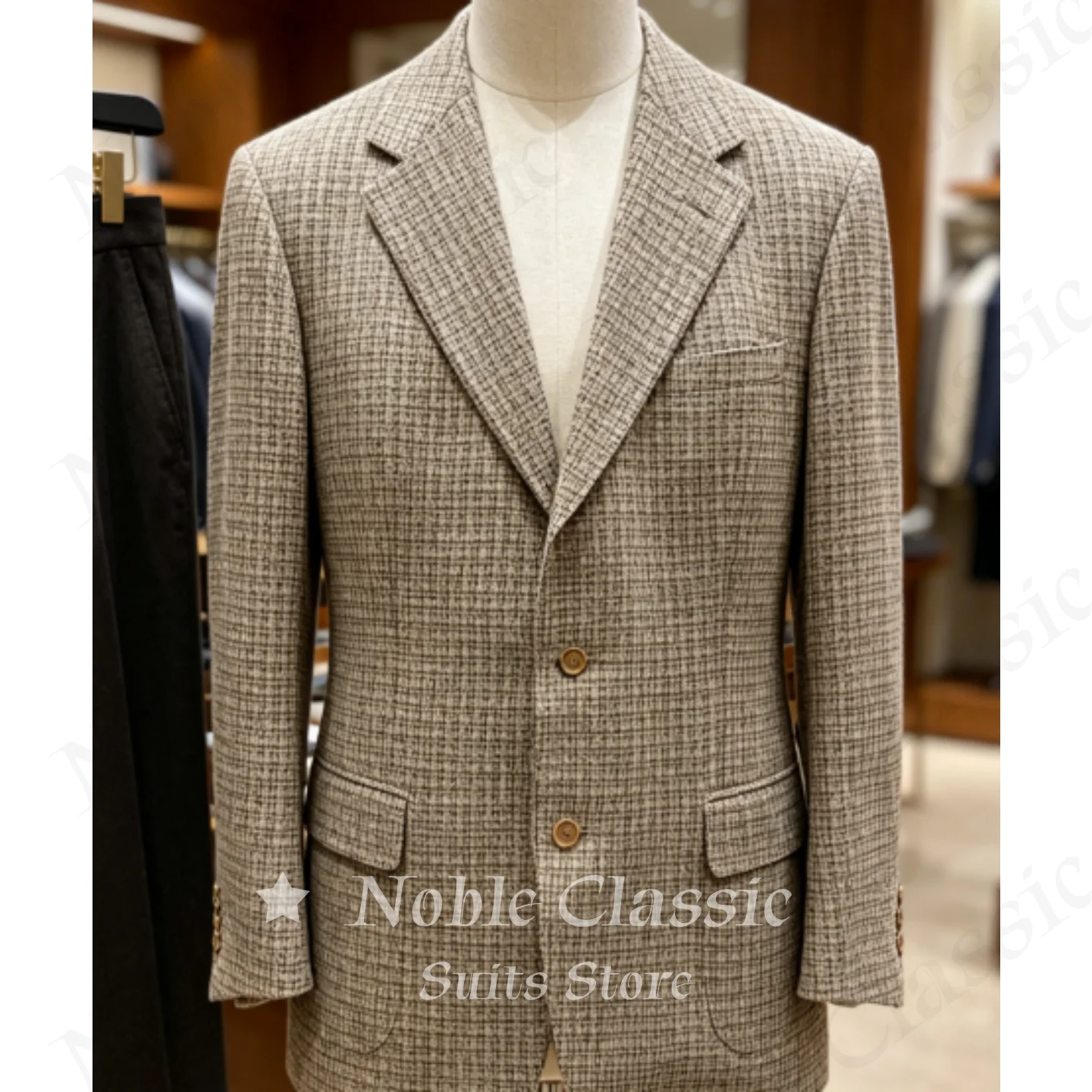 Men Vintage Brown Check Wool Blazer Jacket Slim Fit Notch Lapel Two Button Coat Weekend Outfit Business Casual Wear Customized
Men Vintage Brown Check Wool Blazer Jacket Slim Fit Notch Lapel Two Button Coat Weekend Outfit Business Casual Wear Customized