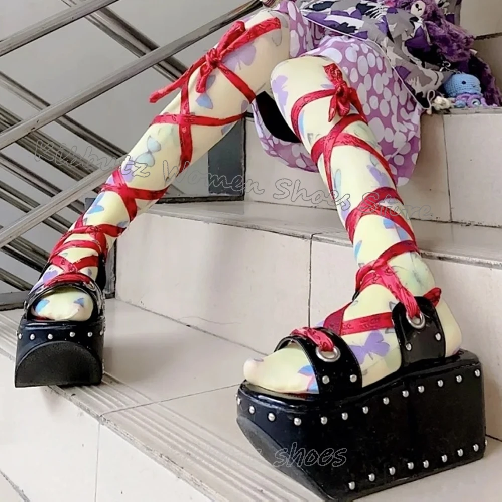 Rivets Pump Cross Strap Lace-Up Platform Round Toe Height Increasing Fashion Luxury Elegant Sexy Concise Novelty Women Shoes New
Rivets Pump Cross Strap Lace-Up Platform Round Toe Height Increasing Fashion Luxury Elegant Sexy Concise Novelty Women Shoes New