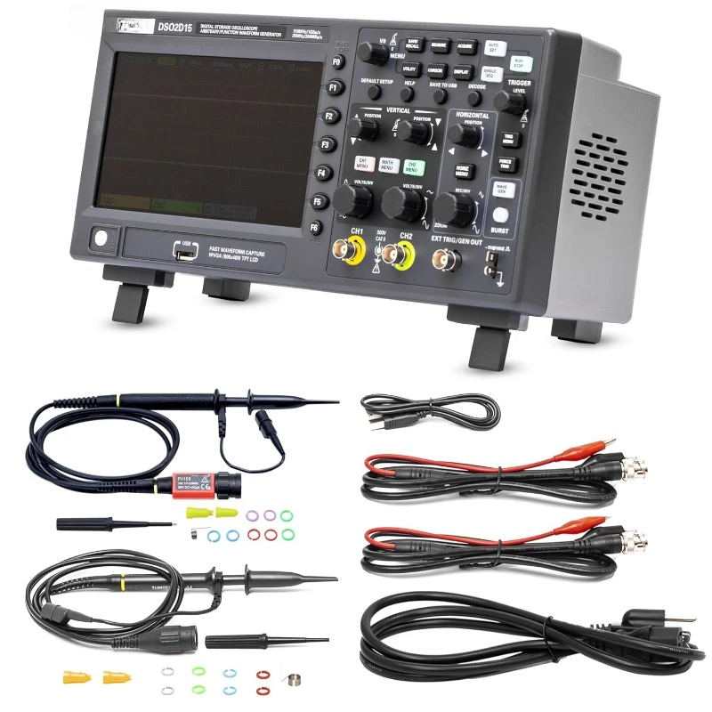 DSO2D15 Laboratorium Digital Storage 1 Гвыб/с, глубина памяти 8 м с 1-канальным генератором сигналов с датчиком высокого напряжения
DSO2D15 Laboratorium Digital Storage 1 Гвыб/с, глубина памяти 8 м с 1-канальным генератором сигналов с датчиком высокого напряжения