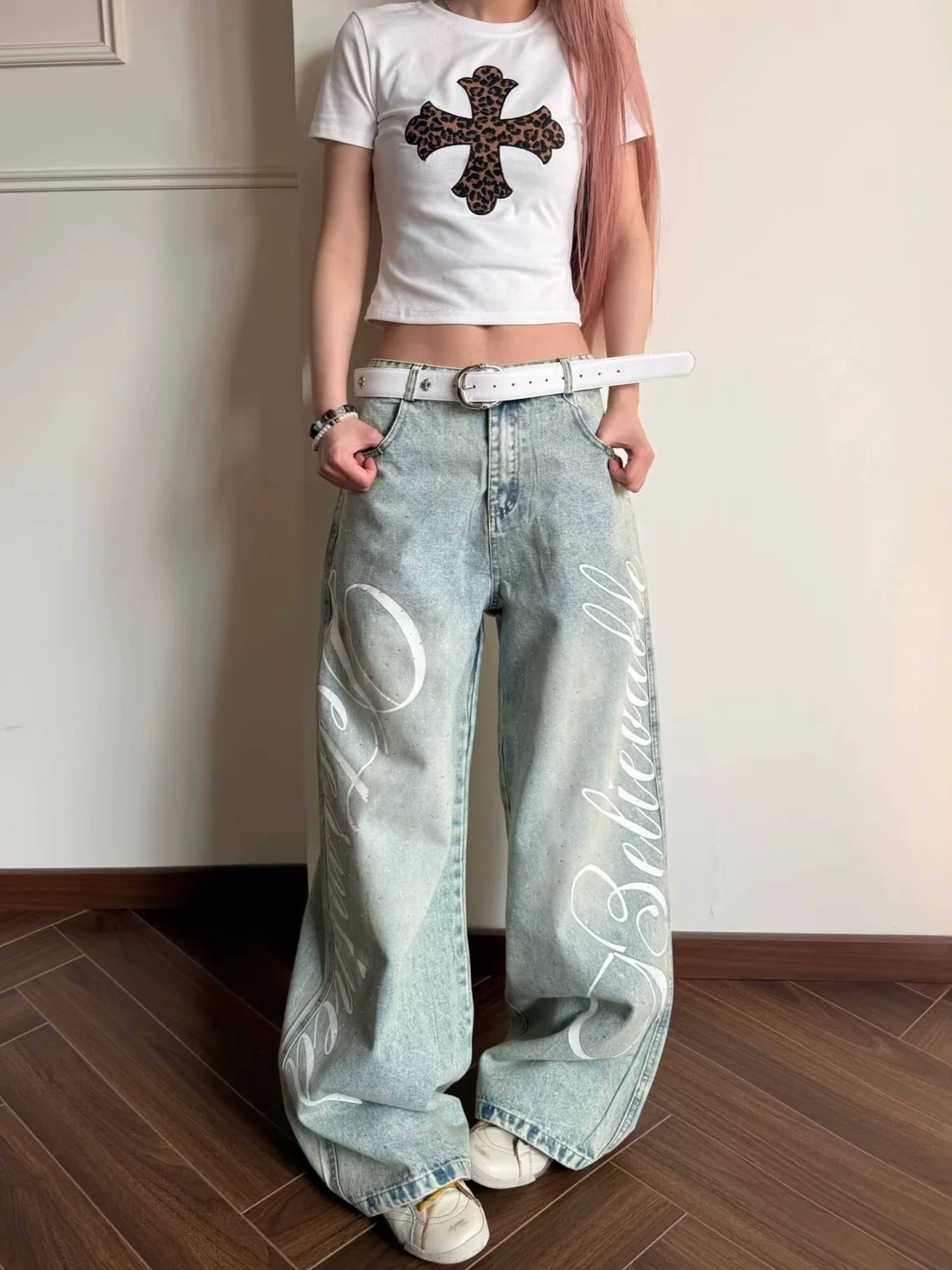 Washed Denim Jeans Women's Summer High Street Drapey Retro Personalized Trendy Wide Leg Pants Hip Hop Style Casual Cotton
Washed Denim Jeans Women's Summer High Street Drapey Retro Personalized Trendy Wide Leg Pants Hip Hop Style Casual Cotton
