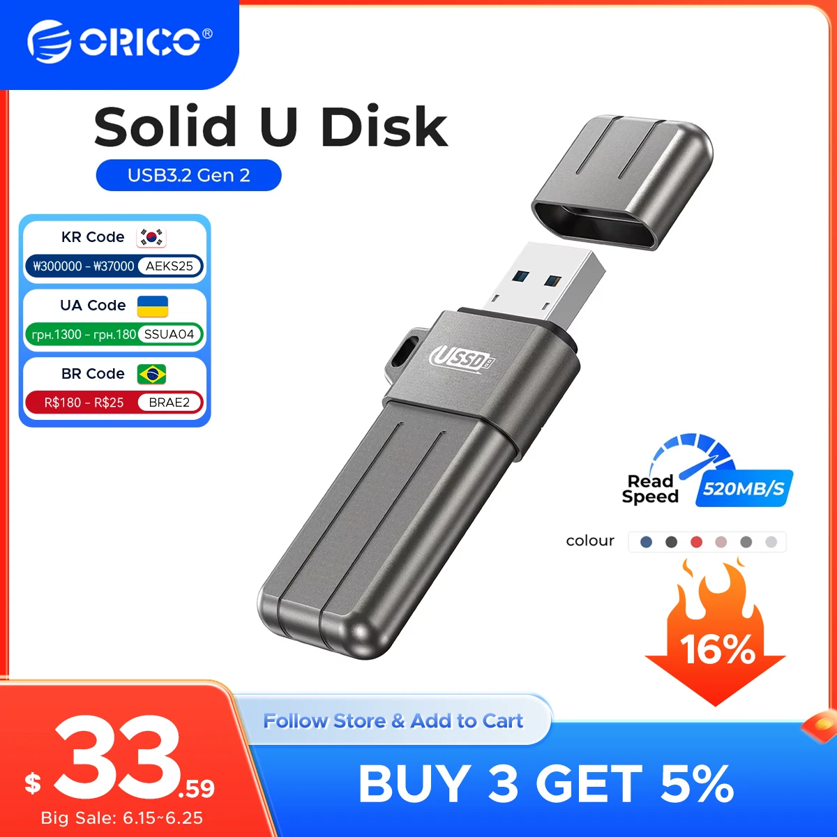 ORICO USSD Mobile Solid U Disk 520 МБ/с Флешка 1 ТБ 512 ГБ 256 ГБ Type-C USB 3.2 PenDrive Красочный металлический твердотельный U-диск
ORICO USSD Mobile Solid U Disk 520 МБ/с Флешка 1 ТБ 512 ГБ 256 ГБ Type-C USB 3.2 PenDrive Красочный металлический твердотельный U-диск
