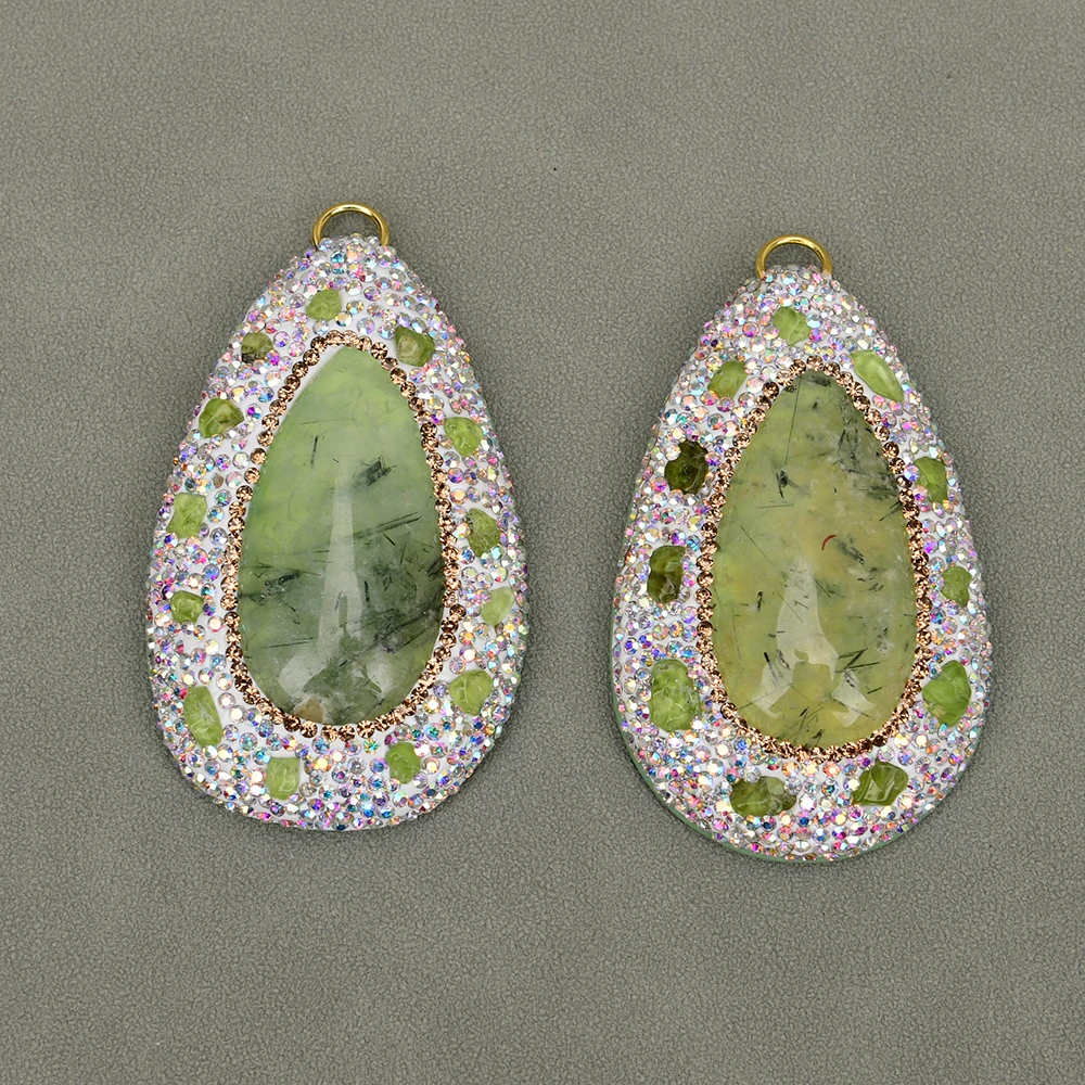 2 Pcs AA+ Natural Green Prehnite Quartz Stone Crystal CZ Paved Droplet Shape Charms Necklace Pendant Jewelry Making DIY
2 Pcs AA+ Natural Green Prehnite Quartz Stone Crystal CZ Paved Droplet Shape Charms Necklace Pendant Jewelry Making DIY