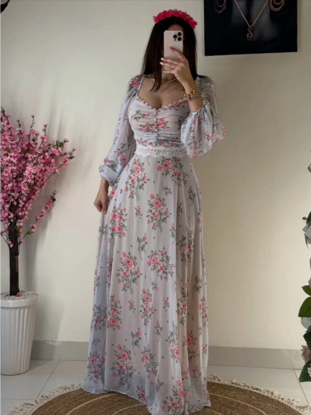 Floral Print Sweet Dress Women Vestidos Jalabiya Arab Long Robe Eid Ramadan Morocco Party Long Dresses 2025 Abayas Dubai
Floral Print Sweet Dress Women Vestidos Jalabiya Arab Long Robe Eid Ramadan Morocco Party Long Dresses 2025 Abayas Dubai