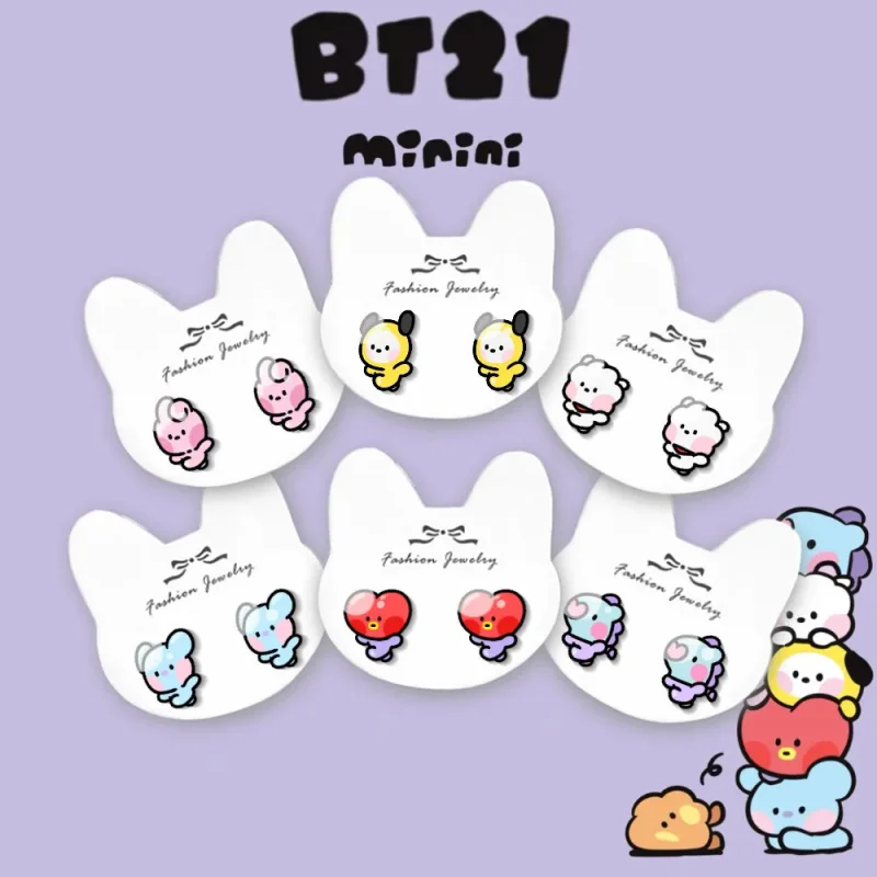 Anime Cartoon BT21 Ear Decorations Cute TATA CHIMMY COOKY Character 925 Silver Needle Girl Party Gifts
Anime Cartoon BT21 Ear Decorations Cute TATA CHIMMY COOKY Character 925 Silver Needle Girl Party Gifts