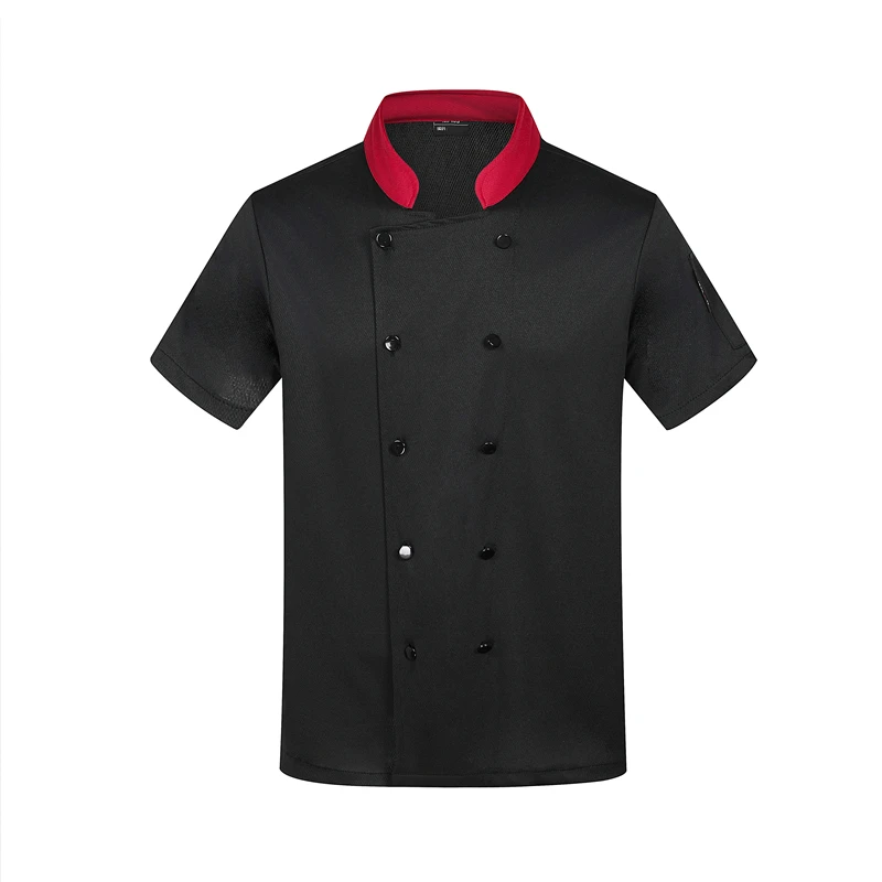 Black Cook Wear Chef Uniform Restaurant Kitchen Blouse Short Sleeve Work Clothing Chef Shirt Coat For Men Women Waiter Summer
Black Cook Wear Chef Uniform Restaurant Kitchen Blouse Short Sleeve Work Clothing Chef Shirt Coat For Men Women Waiter Summer