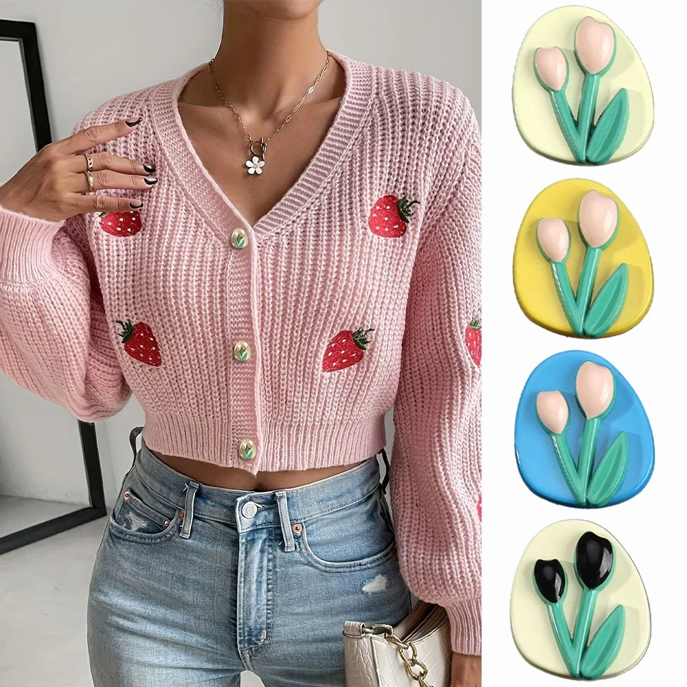 10 Pieces Tulip Pattern Irregular Shape Metal Buttons, Suitable for Knitted Jumpers Cardigans Jackets Fashion Decorative Buttons
10 Pieces Tulip Pattern Irregular Shape Metal Buttons, Suitable for Knitted Jumpers Cardigans Jackets Fashion Decorative Buttons