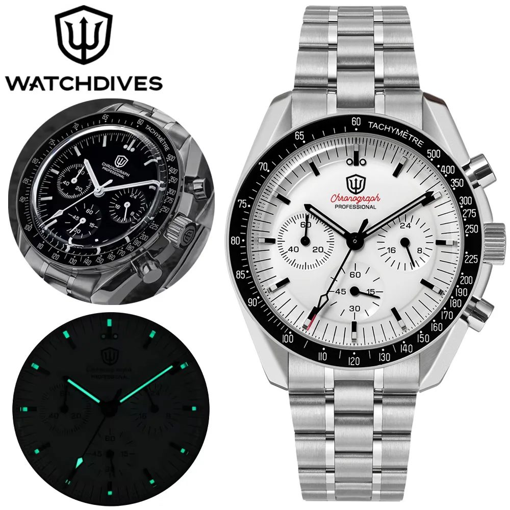 Watchdives WD1863 Quartz Watch VK63 Chronograph Movement Bubble Sapphire Crystal 10Bar Waterproof BGW9 Luminous Vintage Watches
Watchdives WD1863 Quartz Watch VK63 Chronograph Movement Bubble Sapphire Crystal 10Bar Waterproof BGW9 Luminous Vintage Watches