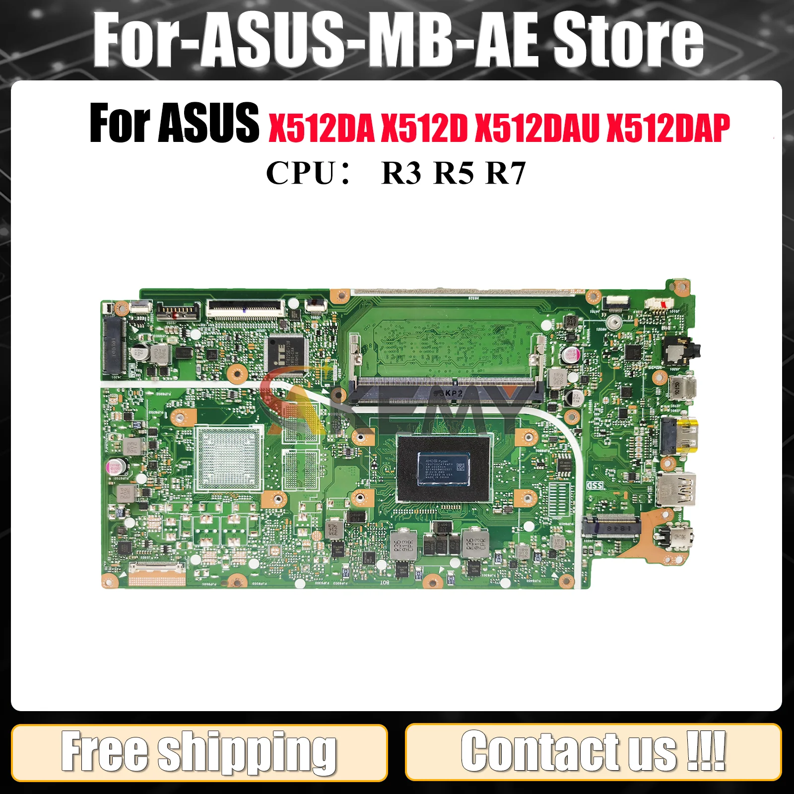 X512DA Материнская плата для ноутбука ASUS VivoBook X512DA M512D V5000d X512DK F512D X512D M5050D X512DAU X512DAP Материнская плата R3 R5 R7 CPU
X512DA Материнская плата для ноутбука ASUS VivoBook X512DA M512D V5000d X512DK F512D X512D M5050D X512DAU X512DAP Материнская плата R3 R5 R7 CPU