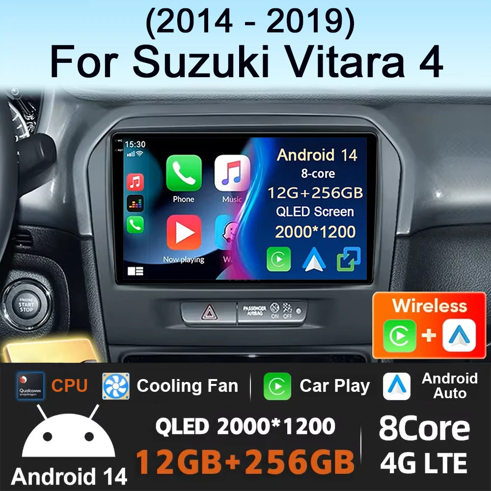 Android 14 Carplay Car Radio For Suzuki Vitara 2015 - 2019 Navigation GPS Multimedia Player stereo wifi+4G Auto DSP BT 360Camera
Android 14 Carplay Car Radio For Suzuki Vitara 2015 - 2019 Navigation GPS Multimedia Player stereo wifi+4G Auto DSP BT 360Camera