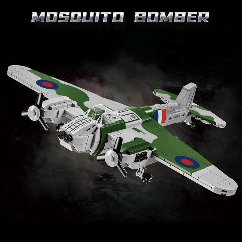 UK Military WW2 De Havilland Mosquito Air Fighter Building Blocks Light Battle Bomber High-tech Bricks Set For Children Toys Kit
UK Military WW2 De Havilland Mosquito Air Fighter Building Blocks Light Battle Bomber High-tech Bricks Set For Children Toys Kit