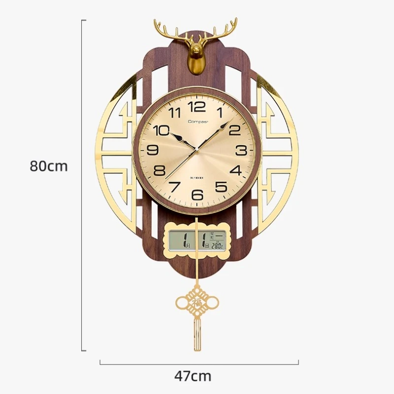 European Style Solid Wood And Metal Wall Clock Stylish Swinging Living Room Clock Mute Wall-Mounted Quartz Clock Wall Decoration
European Style Solid Wood And Metal Wall Clock Stylish Swinging Living Room Clock Mute Wall-Mounted Quartz Clock Wall Decoration
