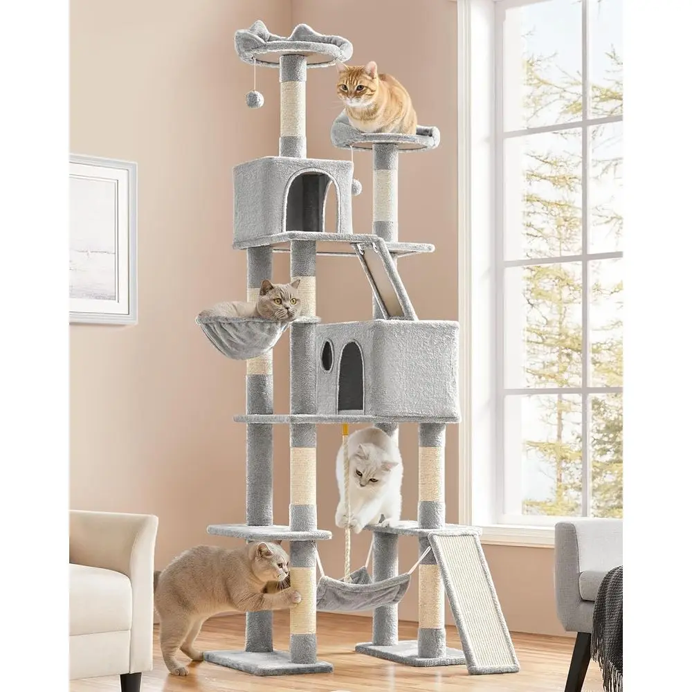 82.5 Large Cat Tower with Hammock, Two-Tiered Perches, Cozy Nests, Scratching Posts, and Basket for Large Cats or Kittens in Lig
82.5 Large Cat Tower with Hammock, Two-Tiered Perches, Cozy Nests, Scratching Posts, and Basket for Large Cats or Kittens in Lig