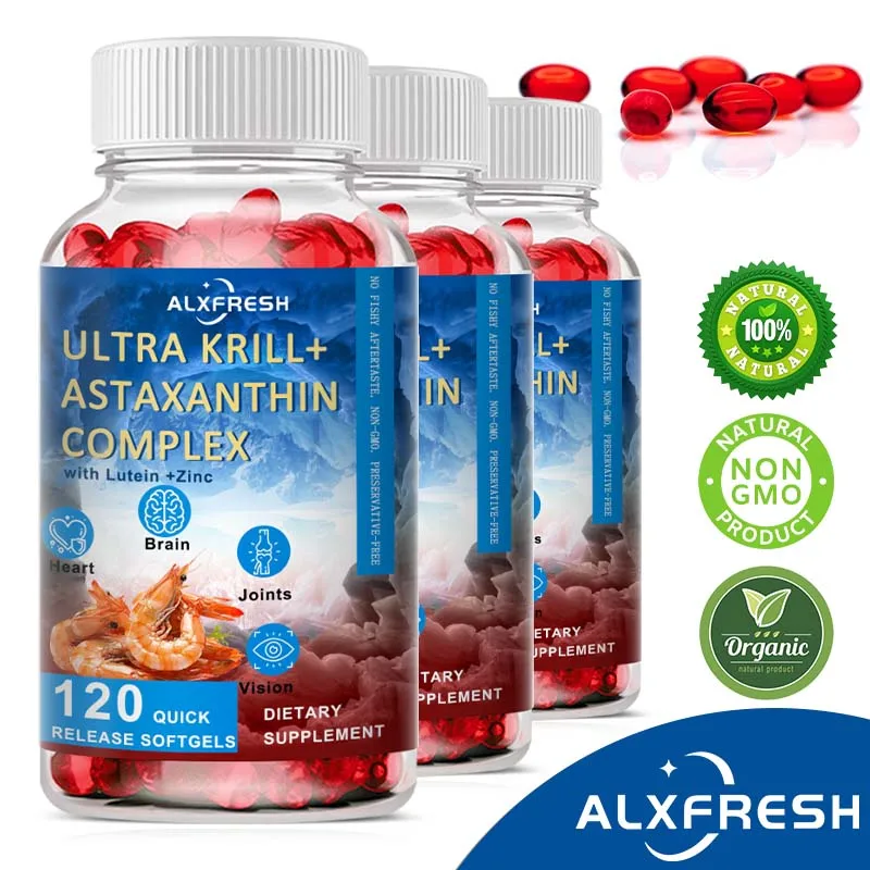 Krill Oil Capsules Support Cardiovascular and Eye Health Brain Cognitive Function Relieve Joint Inflammation Pain Improve mood
Krill Oil Capsules Support Cardiovascular and Eye Health Brain Cognitive Function Relieve Joint Inflammation Pain Improve mood