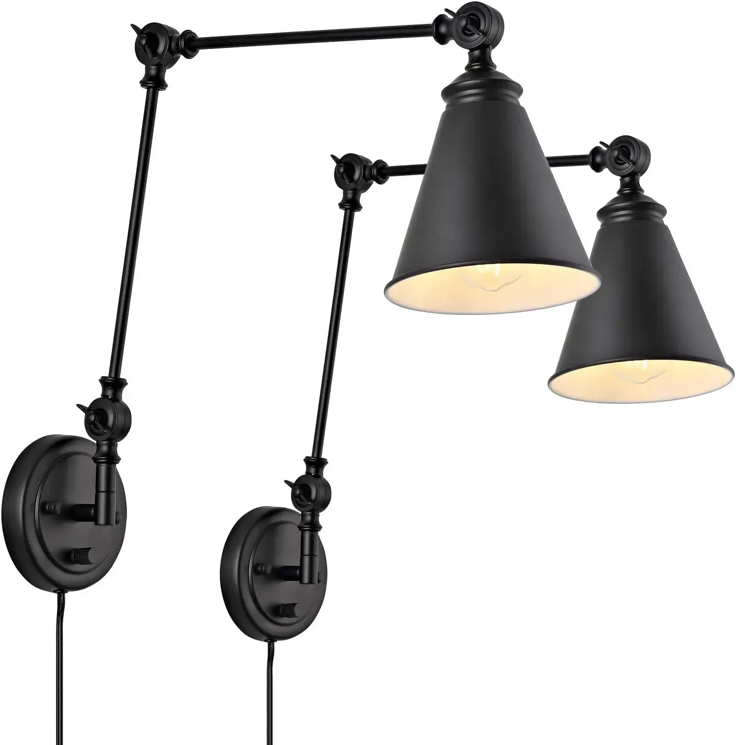 Farmhouse Swing Arm Wall Sconce Set of 2, Industrial Adjustable Wall Lamp Light Fixture for Living Room Bedroom Vanity Study Des
Farmhouse Swing Arm Wall Sconce Set of 2, Industrial Adjustable Wall Lamp Light Fixture for Living Room Bedroom Vanity Study Des