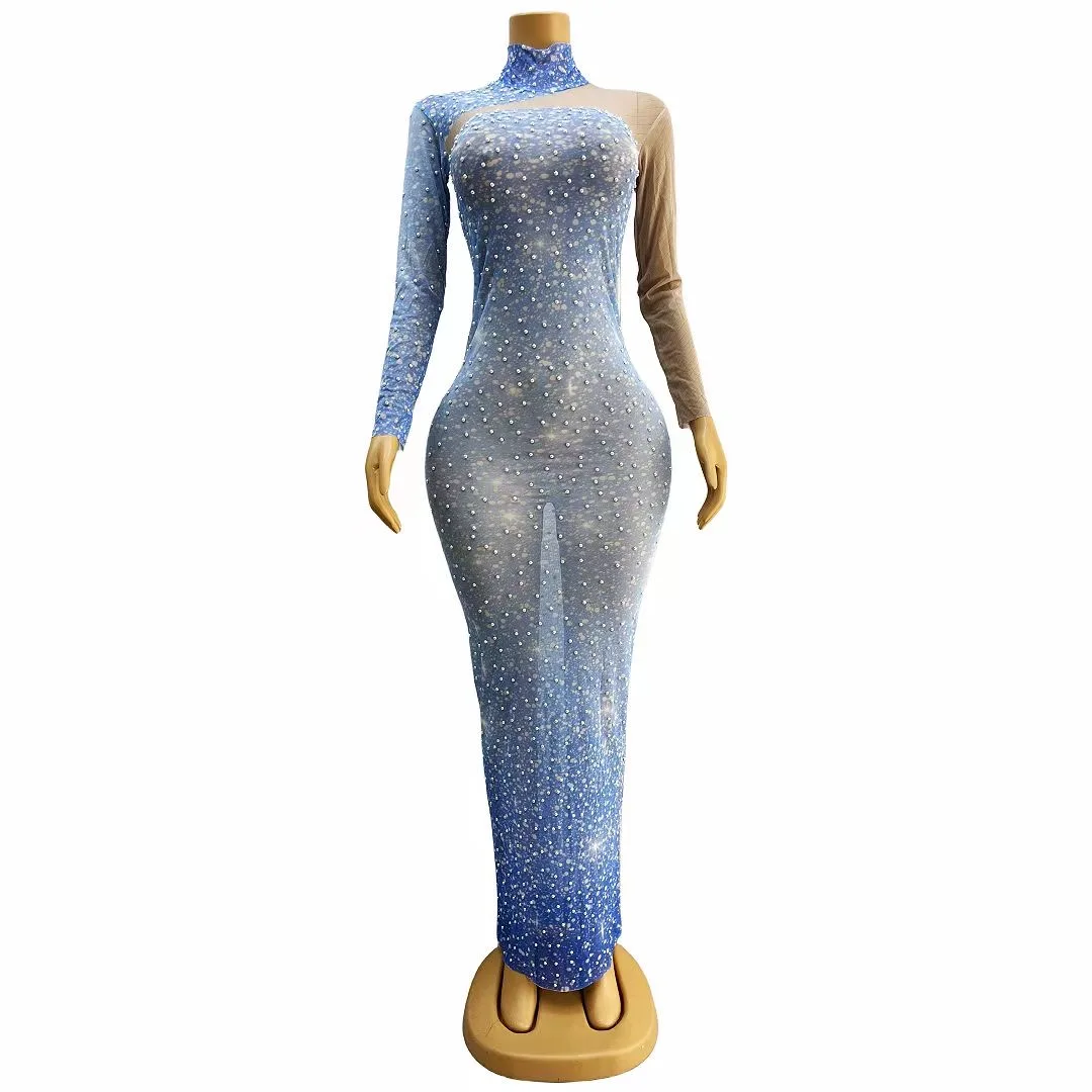 Pearls Sky Blue Transparent Long SleevesCelebrate Dress Birthday Sexy Outfit Prom PartyWearlantian C125
Pearls Sky Blue Transparent Long SleevesCelebrate Dress Birthday Sexy Outfit Prom PartyWearlantian C125